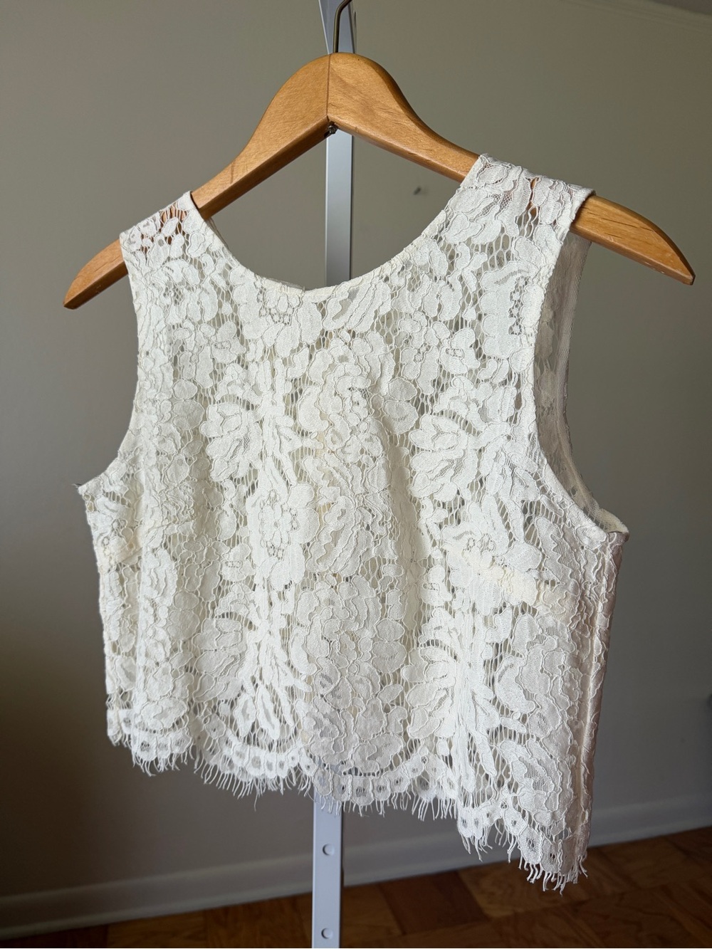 Jenny Yoo Collection white lace tank XS